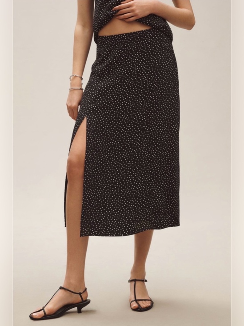 Anthropologie The Lille Side-Slit Midi Skirt NWT